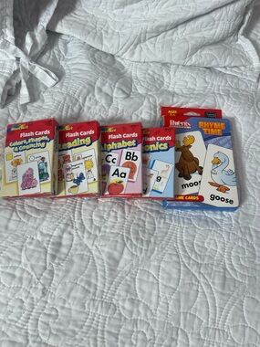 Set of Kids Flash Cards - Alphabet, Phonics, Reading, Colors & Rhyme Time